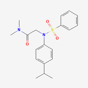 molecular formula C19H24N2O3S B5238092 2-[N-(benzenesulfonyl)-4-propan-2-ylanilino]-N,N-dimethylacetamide 