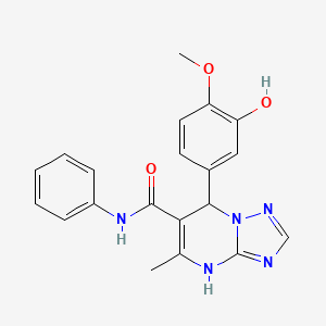 molecular formula C20H19N5O3 B5238112 7-(3-hydroxy-4-methoxyphenyl)-5-methyl-N-phenyl-4,7-dihydro[1,2,4]triazolo[1,5-a]pyrimidine-6-carboxamide 