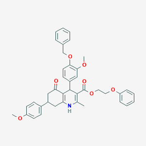 2-Phenoxyethyl 4-[4-(benzyloxy)-3-methoxyphenyl]-7-(4-methoxyphenyl)-2-methyl-5-oxo-1,4,5,6,7,8-hexahydroquinoline-3-carboxylate