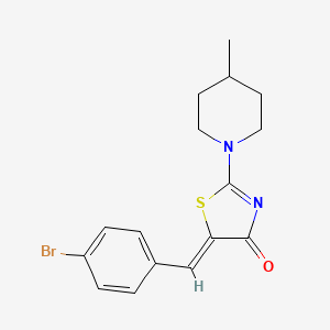 molecular formula C16H17BrN2OS B5238151 5-(4-bromobenzylidene)-2-(4-methyl-1-piperidinyl)-1,3-thiazol-4(5H)-one 