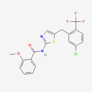 N-[5-[[5-chloro-2-(trifluoromethyl)phenyl]methyl]-1,3-thiazol-2-yl]-2-methoxybenzamide