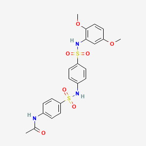 molecular formula C22H23N3O7S2 B5238194 N-(4-{[(4-{[(2,5-dimethoxyphenyl)amino]sulfonyl}phenyl)amino]sulfonyl}phenyl)acetamide 