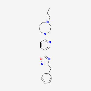 molecular formula C22H27N5O B5238208 1-[5-(3-benzyl-1,2,4-oxadiazol-5-yl)-2-pyridinyl]-4-propyl-1,4-diazepane 