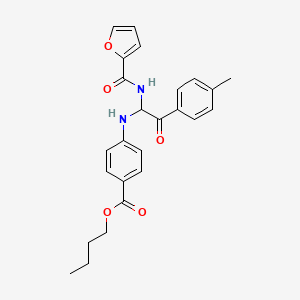 molecular formula C25H26N2O5 B5238277 butyl 4-{[1-(2-furoylamino)-2-(4-methylphenyl)-2-oxoethyl]amino}benzoate 