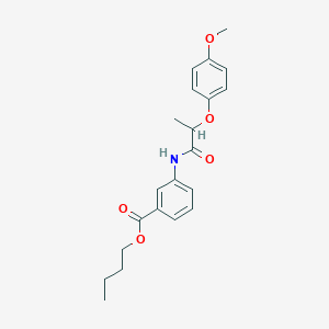 Butyl 3-(2-(4-methoxyphenoxy)propanamido)benzoate