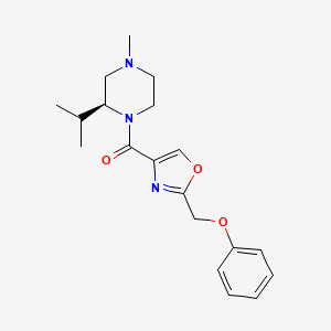 molecular formula C19H25N3O3 B5238317 (2S)-2-isopropyl-4-methyl-1-{[2-(phenoxymethyl)-1,3-oxazol-4-yl]carbonyl}piperazine 