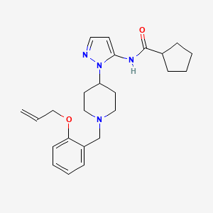 molecular formula C24H32N4O2 B5238355 N-[2-[1-[(2-prop-2-enoxyphenyl)methyl]piperidin-4-yl]pyrazol-3-yl]cyclopentanecarboxamide 