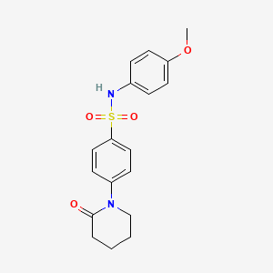 molecular formula C18H20N2O4S B5238359 N-(4-methoxyphenyl)-4-(2-oxo-1-piperidinyl)benzenesulfonamide 