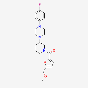 molecular formula C22H28FN3O3 B5238381 1-(4-fluorophenyl)-4-{1-[5-(methoxymethyl)-2-furoyl]-3-piperidinyl}piperazine 