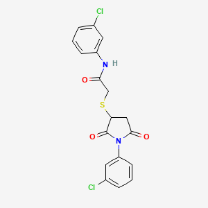 N-(3-chlorophenyl)-2-{[1-(3-chlorophenyl)-2,5-dioxo-3-pyrrolidinyl]thio}acetamide