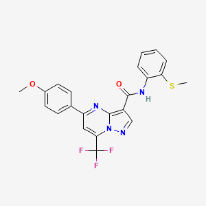 5-(4-methoxyphenyl)-N-(2-methylsulfanylphenyl)-7-(trifluoromethyl)pyrazolo[1,5-a]pyrimidine-3-carboxamide