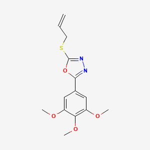 molecular formula C14H16N2O4S B5238449 2-Prop-2-enylsulfanyl-5-(3,4,5-trimethoxyphenyl)-1,3,4-oxadiazole 