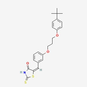 molecular formula C23H25NO3S2 B5238467 (5E)-5-[[3-[3-(4-tert-butylphenoxy)propoxy]phenyl]methylidene]-2-sulfanylidene-1,3-thiazolidin-4-one 