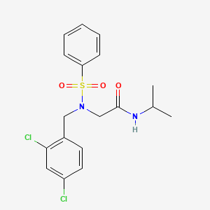 molecular formula C18H20Cl2N2O3S B5238501 N~2~-(2,4-dichlorobenzyl)-N~2~-(phenylsulfonyl)-N-propan-2-ylglycinamide 