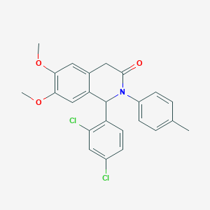 1-(2,4-dichlorophenyl)-6,7-dimethoxy-2-(4-methylphenyl)-1,4-dihydro-3(2H)-isoquinolinone