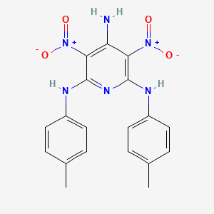 molecular formula C19H18N6O4 B5238510 2-N,6-N-bis(4-methylphenyl)-3,5-dinitropyridine-2,4,6-triamine 