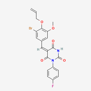 (5E)-5-[3-bromo-5-methoxy-4-(prop-2-en-1-yloxy)benzylidene]-1-(4-fluorophenyl)pyrimidine-2,4,6(1H,3H,5H)-trione