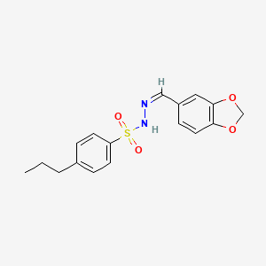 molecular formula C17H18N2O4S B5238617 N'-(1,3-benzodioxol-5-ylmethylene)-4-propylbenzenesulfonohydrazide 