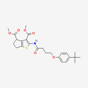 dimethyl 2-{[4-(4-tert-butylphenoxy)butanoyl]amino}-5,6-dihydro-4H-cyclopenta[b]thiophene-3,4-dicarboxylate