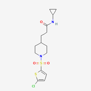 3-[1-(5-chlorothiophen-2-yl)sulfonylpiperidin-4-yl]-N-cyclopropylpropanamide