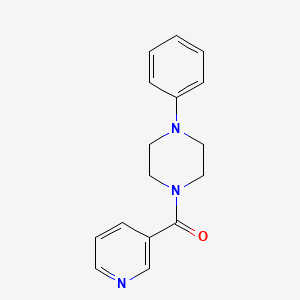 molecular formula C16H17N3O B5238630 Piperazine, 1-phenyl-4-(3-pyridinylcarbonyl)- CAS No. 120873-22-5