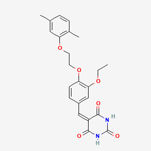 molecular formula C23H24N2O6 B5238642 5-[[4-[2-(2,5-Dimethylphenoxy)ethoxy]-3-ethoxyphenyl]methylidene]-1,3-diazinane-2,4,6-trione 