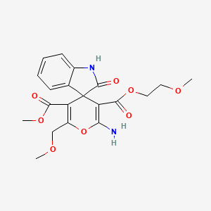 3'-(2-methoxyethyl) 5'-methyl 2'-amino-6'-(methoxymethyl)-2-oxo-1,2-dihydrospiro[indole-3,4'-pyran]-3',5'-dicarboxylate