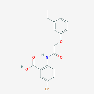 molecular formula C17H16BrNO4 B5238736 5-bromo-2-{[(3-ethylphenoxy)acetyl]amino}benzoic acid 