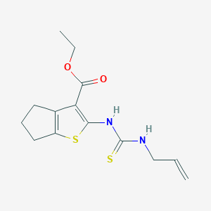 molecular formula C14H18N2O2S2 B5238750 2-(3-ALLYL-THIOUREIDO)-4H-CYCLOPENTA(B)THIOPHENE-3-CARBOXYLIC ACID ET ESTER 