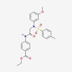 ethyl 4-({N-(3-methoxyphenyl)-N-[(4-methylphenyl)sulfonyl]glycyl}amino)benzoate