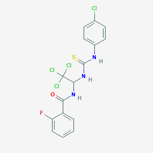 2-fluoro-N-[2,2,2-trichloro-1-({[(4-chlorophenyl)amino]carbonothioyl}amino)ethyl]benzamide