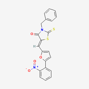 molecular formula C21H14N2O4S2 B5238799 3-benzyl-5-{[5-(2-nitrophenyl)-2-furyl]methylene}-2-thioxo-1,3-thiazolidin-4-one 