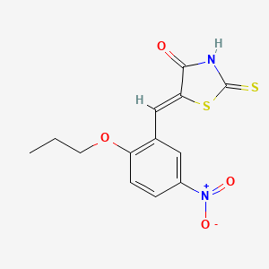 molecular formula C13H12N2O4S2 B5238805 5-(5-nitro-2-propoxybenzylidene)-2-thioxo-1,3-thiazolidin-4-one 