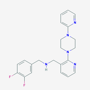 molecular formula C22H23F2N5 B5238808 (3,4-difluorobenzyl)({2-[4-(2-pyridinyl)-1-piperazinyl]-3-pyridinyl}methyl)amine 