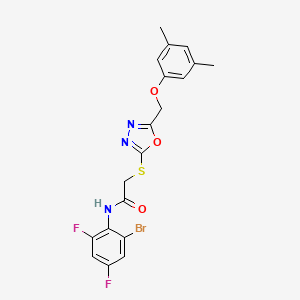 N-(2-bromo-4,6-difluorophenyl)-2-[[5-[(3,5-dimethylphenoxy)methyl]-1,3,4-oxadiazol-2-yl]sulfanyl]acetamide