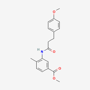 molecular formula C19H21NO4 B5238855 methyl 3-{[3-(4-methoxyphenyl)propanoyl]amino}-4-methylbenzoate 