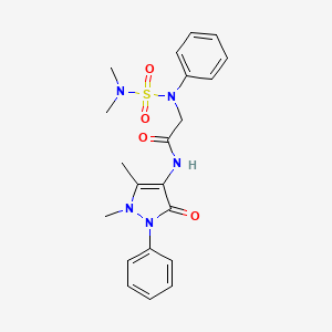 molecular formula C21H25N5O4S B5238861 N-(1,5-DIMETHYL-3-OXO-2-PHENYL-2,3-DIHYDRO-1H-PYRAZOL-4-YL)-2-[(DIMETHYLSULFAMOYL)(PHENYL)AMINO]ACETAMIDE 