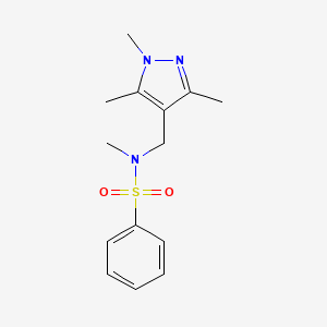 molecular formula C14H19N3O2S B5238866 N~1~-METHYL-N~1~-[(1,3,5-TRIMETHYL-1H-PYRAZOL-4-YL)METHYL]-1-BENZENESULFONAMIDE 