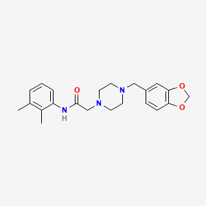 molecular formula C22H27N3O3 B5238878 2-[4-(1,3-benzodioxol-5-ylmethyl)-1-piperazinyl]-N-(2,3-dimethylphenyl)acetamide 