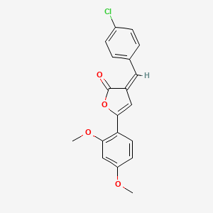 molecular formula C19H15ClO4 B5238888 (3Z)-3-(4-chlorobenzylidene)-5-(2,4-dimethoxyphenyl)furan-2(3H)-one 