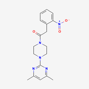 molecular formula C18H21N5O3 B5238899 4,6-dimethyl-2-{4-[(2-nitrophenyl)acetyl]-1-piperazinyl}pyrimidine 