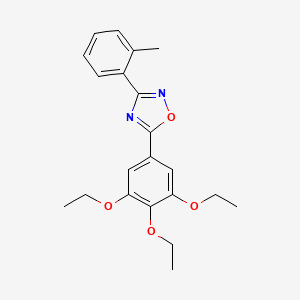 molecular formula C21H24N2O4 B5238909 3-(2-methylphenyl)-5-(3,4,5-triethoxyphenyl)-1,2,4-oxadiazole 