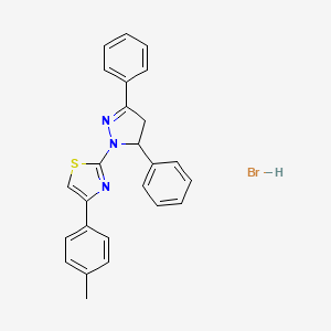 2-(3,5-Diphenyl-3,4-dihydropyrazol-2-yl)-4-(4-methylphenyl)-1,3-thiazole;hydrobromide