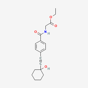 ethyl N-{4-[(1-hydroxycyclohexyl)ethynyl]benzoyl}glycinate