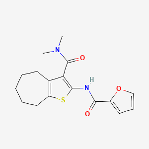 molecular formula C17H20N2O3S B5238953 N-{3-[(dimethylamino)carbonyl]-5,6,7,8-tetrahydro-4H-cyclohepta[b]thien-2-yl}-2-furamide 