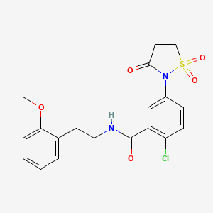 molecular formula C19H19ClN2O5S B5238957 2-chloro-N-[2-(2-methoxyphenyl)ethyl]-5-(1,1,3-trioxo-1lambda6,2-thiazolidin-2-yl)benzamide 