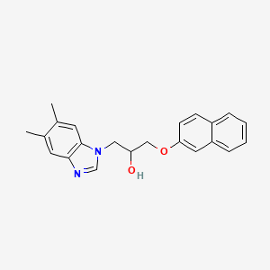 molecular formula C22H22N2O2 B5238964 1-(5,6-dimethyl-1H-benzimidazol-1-yl)-3-(naphthalen-2-yloxy)propan-2-ol 