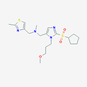 1-[2-(cyclopentylsulfonyl)-1-(3-methoxypropyl)-1H-imidazol-5-yl]-N-methyl-N-[(2-methyl-1,3-thiazol-4-yl)methyl]methanamine