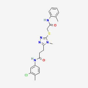 N-(3-chloro-4-methylphenyl)-3-[4-methyl-5-({2-[(2-methylphenyl)amino]-2-oxoethyl}sulfanyl)-4H-1,2,4-triazol-3-yl]propanamide