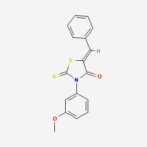 molecular formula C17H13NO2S2 B5239027 5-benzylidene-3-(3-methoxyphenyl)-2-thioxo-1,3-thiazolidin-4-one 